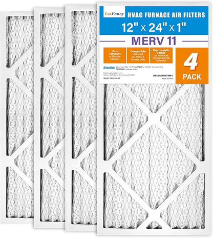 LotFancy 12x24x1 Air Filter MERV 11 4-Pack, Electrostatic Pleated AC Furnace - Image 9