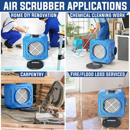 Commercial Air Scrubber with 3-Stage Filtration, Stackable Negative Air Machine - Image 8