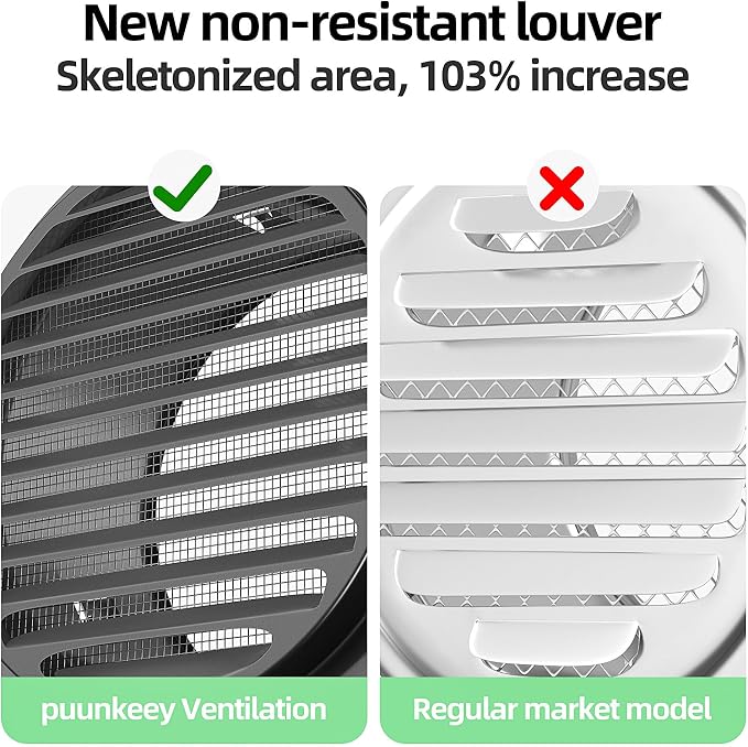 4" in Heavy Duty Thickened 304 Stainless Steel Air Vent Cover Louvered Grille - Image 4