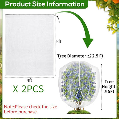 2PCS 4 x 5 ft Fruit Tree Netting Cover - Image 2