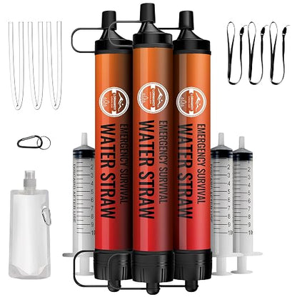 Emergency Water Filter Straw, Personal Survival Water Filtration System by Lormandy
