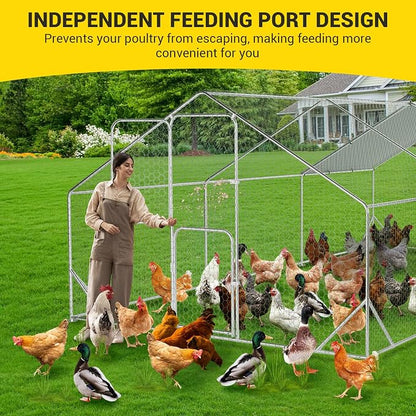 9.8X19.7x6.6FT, Large Walk in Chicken Run Pen Cage, Metal Coop Clearance - Image 7