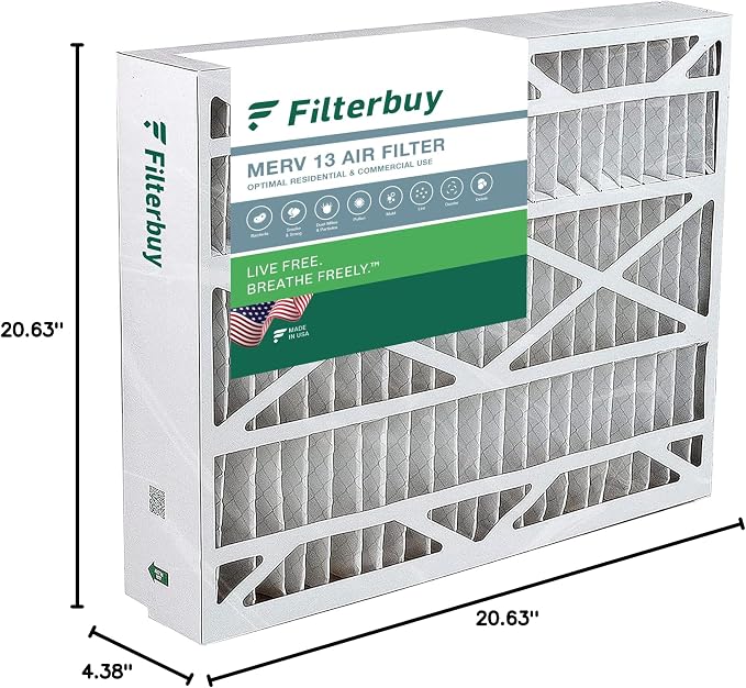 Filterbuy 21x21x5 Air Filter MERV 13 Optimal Smoke & Allergy Defense, - Image 10