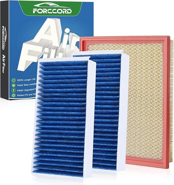 2*Cabin Air Filter and 1*Engine Air Filter Fit by Forccord