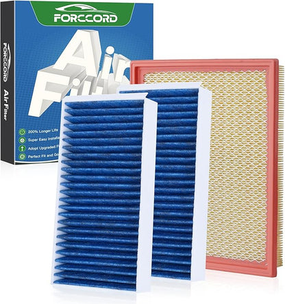 2*Cabin Air Filter and 1*Engine Air Filter Fit by Forccord