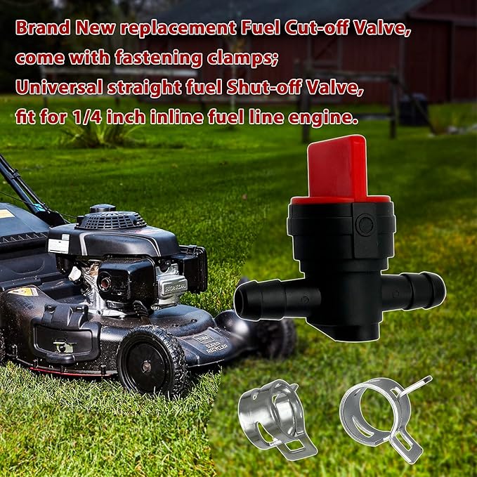 1/4" Inline Fuel Cut Off Valve Straight Gas Valve and Fuel Filter - Image 6
