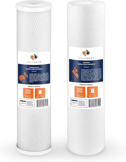 Aquaboon 5 Micron 20 x 4.5 Water Filter Cartridges Set of 2, Whole House Water by Aquaboon