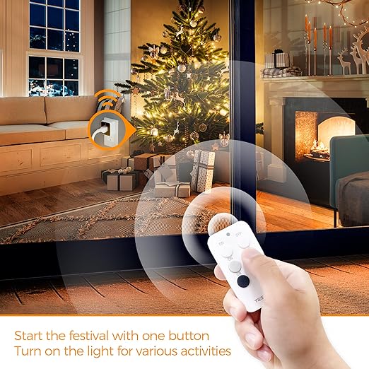 Remote Control Outlet, TESSAN 3 Pack Wireless Remote Light Switch, On Off Switch Plug for Lights, Lamps, Fans, Household Appliances, 100ft RF Range, 15A/1875W(3 Outlet)