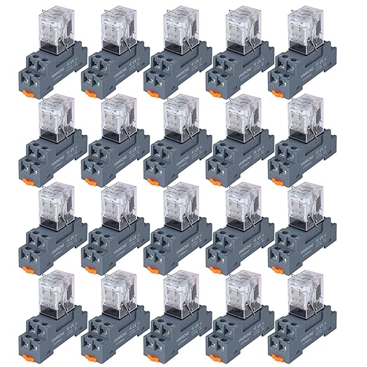20PCS Electromagnetic Power Relay, 8-Pin 10 AMP 12V DC Relay Coil by VAMRONE