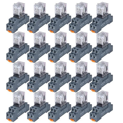 20PCS Electromagnetic Power Relay, 8-Pin 10 AMP 12V DC Relay Coil by VAMRONE