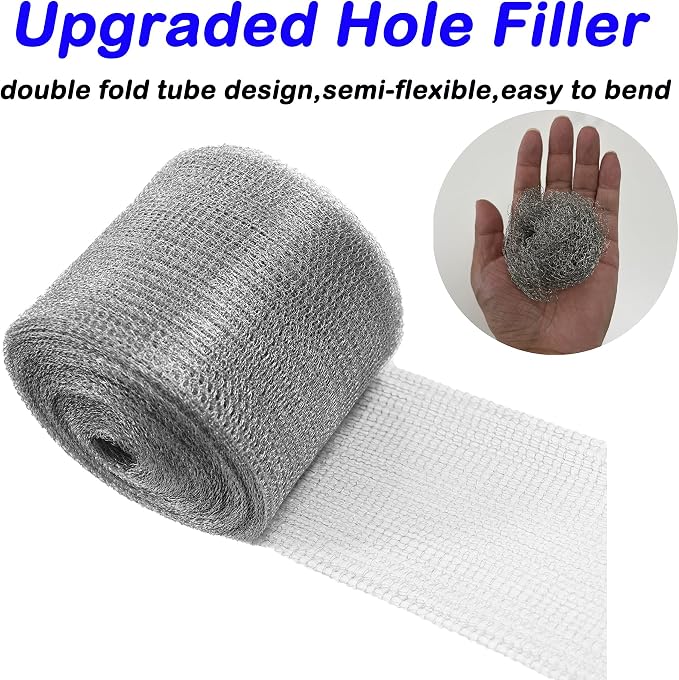 Wire Mesh for Mice Control 5IN X 53Ft, Hole Fill Fabric, Upgraded Stainless - Image 3