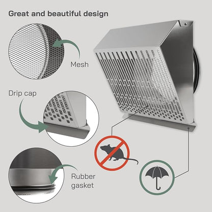 Vent Systems 8" Inch Exhaust Vent Cover - Image 3