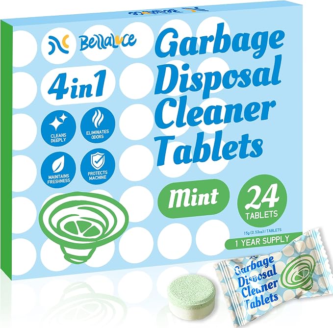 Garbage Disposal Cleaner Deodorizer Tablets-24 Pack Deep Cleaning Disposer by BrightenYourLife