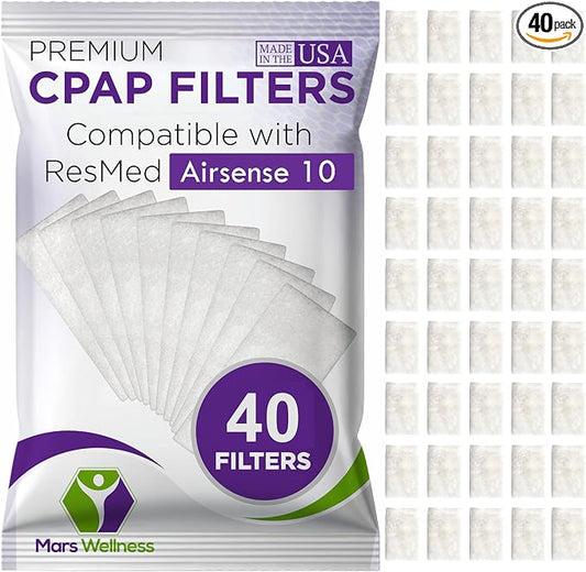 CPAP Filters Disposable Felt Pollen air Filter 40 Pack Compatible by MarsWellness