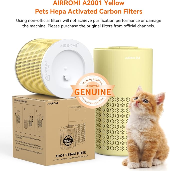 AIRROMI A2001 HEPA Air Purifier Replacement: Original 3-in-1 Filter, Removes - Image 2
