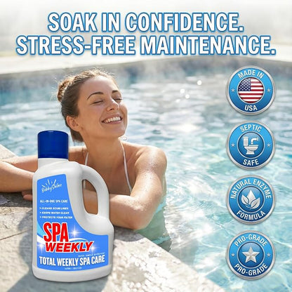 5-in-1 Hot Tub Chemicals – Spa Weekly Enzyme Cleaner & Clarifier, Scum Line - Image 7