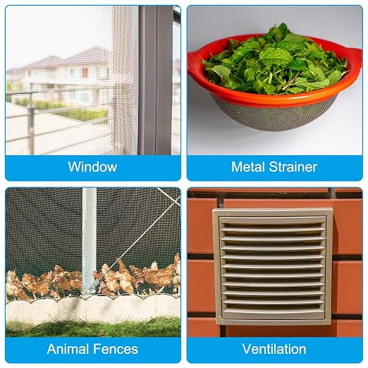 PATIKIL 40"L x 16"W Woven Wire Mesh, 12 Mesh 304 Stainless Steel Air Vent - Image 6