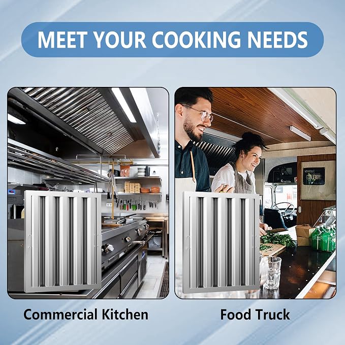 Stainless Steel Commercial Kitchen Hood Filter 19.5 W x 15.5 H Inch Range Hood - Image 6