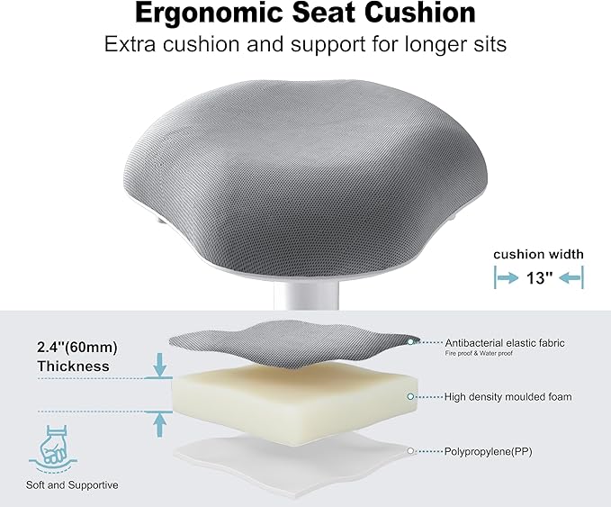 Wobble Stool - Adjustable Height Standing Desk Chair | Sit Stand Stool with 360-Degree Non-Slip Swivel Base|for Home,Office and Classroom(Light Wood)