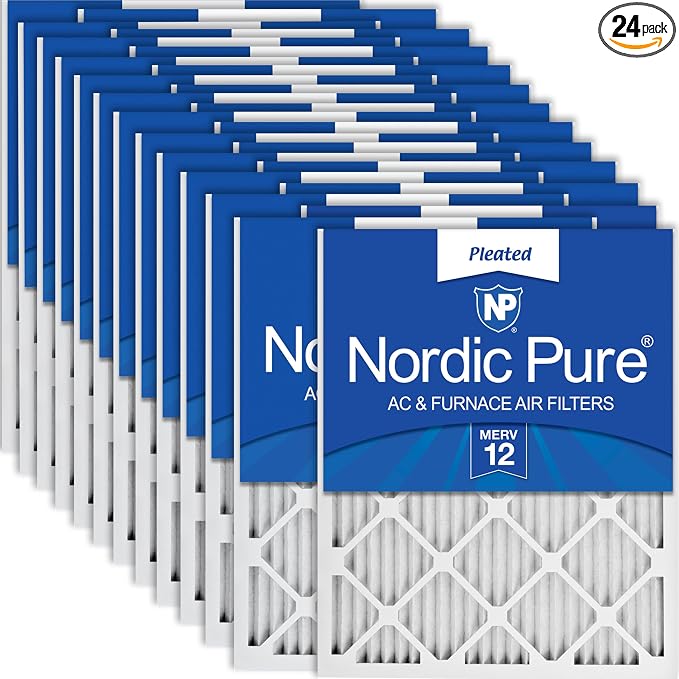 Nordic Pure 20x20x1 Pleated MERV 12 Air Filters 24 Pack by NordicPure