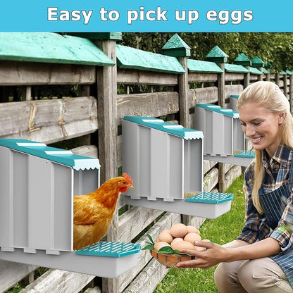 AUTENS Chicken Nesting Boxes, 10 Hole Laying Boxes, 2 Nest Mat, Plastic Roll - Image 4