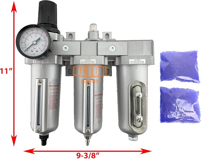 3/4" NPT HEAVY DUTY Industrial Grade Filter Regulator Coalescing Desiccant - Image 2
