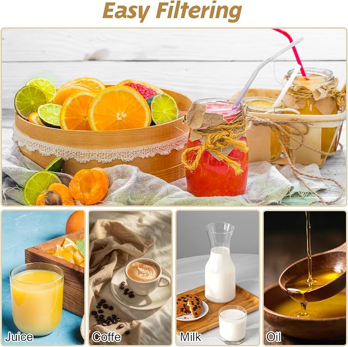 TIESOME 4 Pcs 200 Mesh Food Filter Strainer, Oil Strainer - Image 3