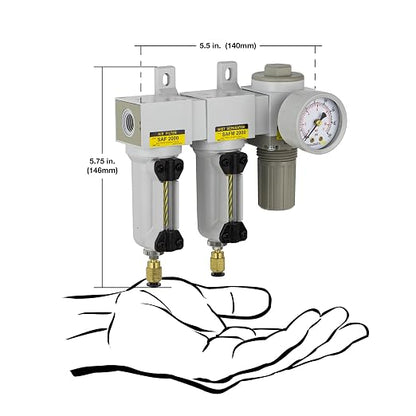 PneumaticPlus SAU2030M-N02DG-MEP Mini Three Stage Air Drying System, 1/4" NPT - Image 2