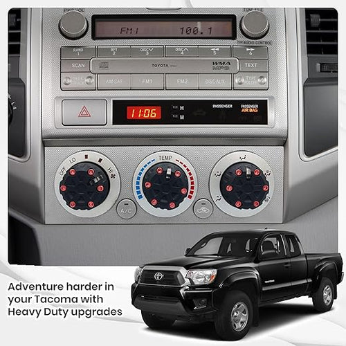 2nd Gen Tacoma Accessories AC Knob Upgrade - 2005,2006,2007,2008,2009,2010,2011,2012,2013,2014,2015 Tacoma Climate Control Dial Mods Set - 2nd Gen Tacoma Mods - for Toyota Interior Replacement Kit