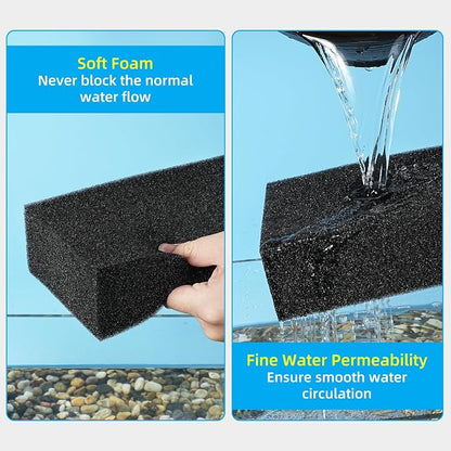 AQUANEAT 2 Pack Aquarium Bio Sponge Filter Media Pad Cut-to-Size Open Cell Foam - Image 5