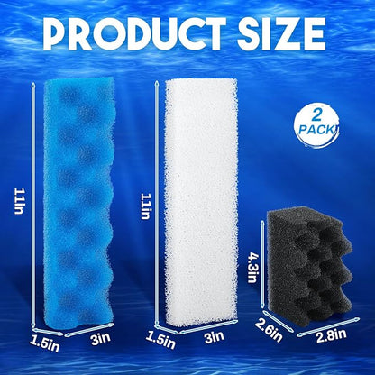 6 Pcs Aquarium Filters Bio Sponge Sets Compatible - Image 2