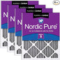Nordic Pure 25x25x1 Furnace Air Filters MERV 8 Pleated Plus Carbon 4 Pack by NordicPure