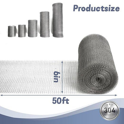 6" X 50 ft 304 Stainless Steel Mesh, Wire Mesh - Image 2