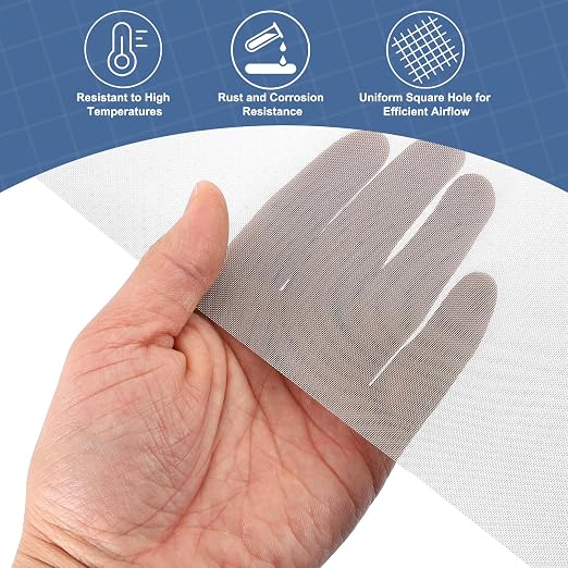 uxcell 50 Mesh 118" x 12" Woven Wire Mesh, 304 Stainless Steel Air Vent Filter - Image 5