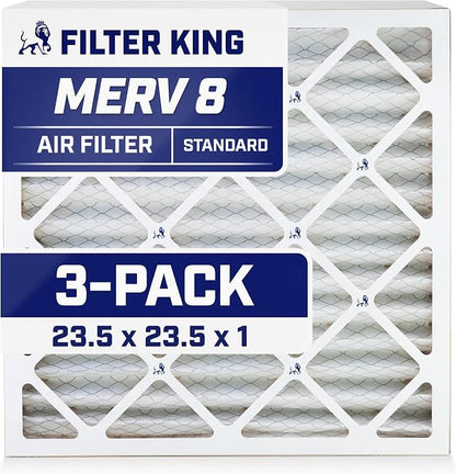 Filter King 23.5x23.5x1 Air Filter | 3-PACK | MERV 8 HVAC Pleated A/C Furnace by FilterKing
