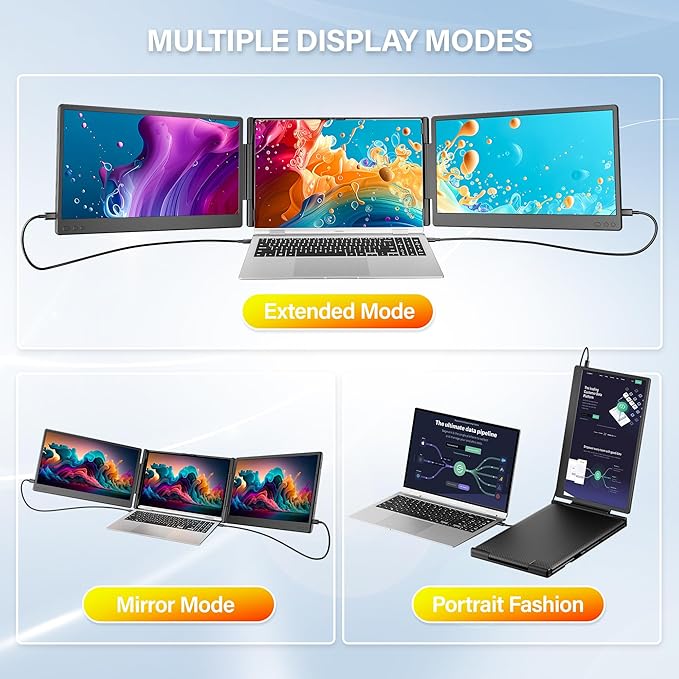 New Upgraded Laptop Screen Extender Portable Monitor, 1080P FHD IPS Screen, Monitor Extender for Laptop, Fit for 13-17" Laptops, Plug & Play Compatiable with Windows/Mac/Android/Switch (14 inch)