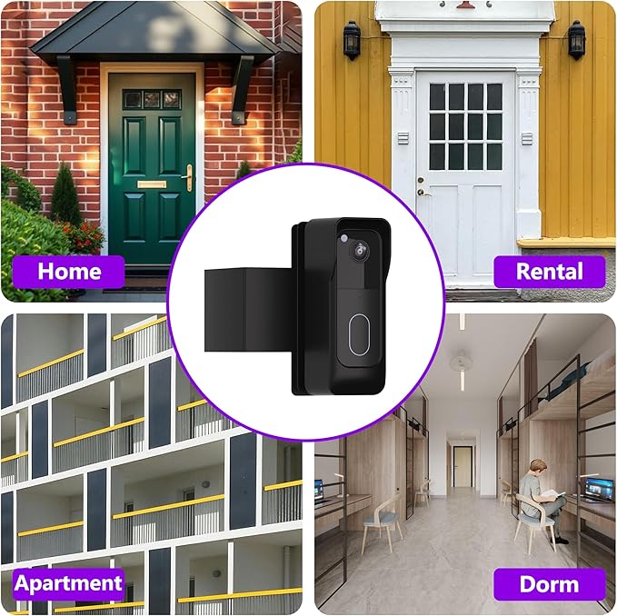 Blink Doorbell Mount (2nd Gen/Newest Model), 90° Adjustable, Anti-Theft, No-Drill Mount for Blink Video Doorbell, Not Block Doorbell Motion Sensor, Easy to Install, Fit for Blink Doorbell Camera