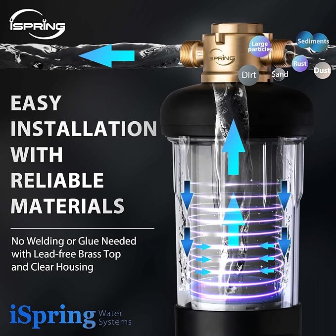 iSpring WSP500J Reusable Whole House Spin-Down Sediment Water Filter, Upgraded - Image 3
