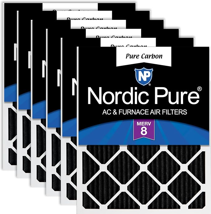 Nordic Pure 14x30x1 Pure Carbon Pleated Odor Reduction Furnace Air Filters 6 by NordicPure