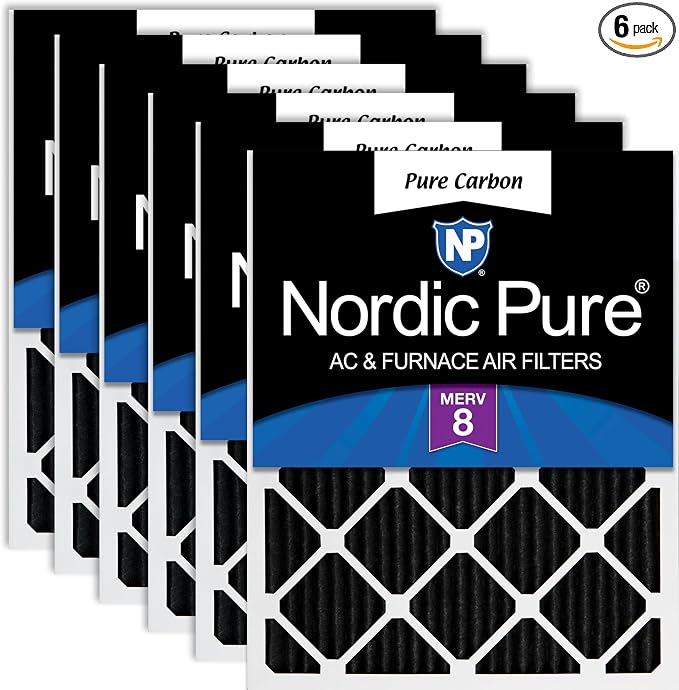 Nordic Pure 18x18x1 Pure Carbon Pleated Odor Reduction Furnace Air Filters 6 by NordicPure