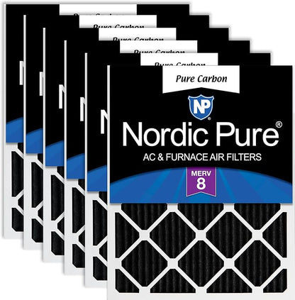 Nordic Pure 12x12x1 Pure Carbon Pleated Odor Reduction Furnace Air Filters 6 by NordicPure