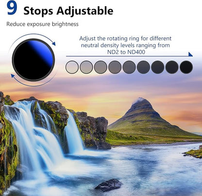 NEEWER 82mm Variable ND Filter ND2-ND400, Neutral Density Filter, Water and - Image 3