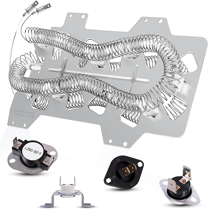 DV42H5200EP A3 DV42H5200EF A3 DV5451AEW XAA DV40J3000EW A2 DVE50R5400V A3 DV219AEW XAA Dryer Heating Element And Thermostat Replaces For Samsung DV395ETPASU A1 DV448AEP XAA DV350AEW XAA DV330AEB XAA