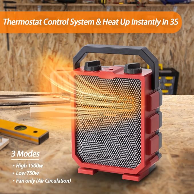 Milkhouse Electric Space Heater 1500W Portable Heater - Image 2