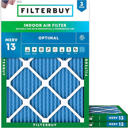 Filterbuy 18x20x1 Air Filter MERV 13 Optimal Smoke & Allergy Defense, by Filterbuy