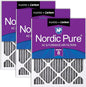Nordic Pure 12x24x1 Furnace Air Filters MERV 8 Pleated Plus Carbon 3 Pack by NordicPure