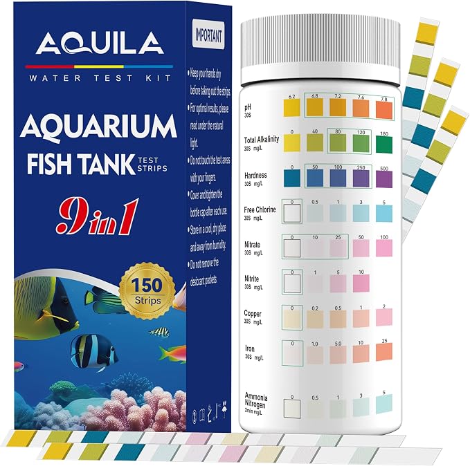 Aquarium Water Test Kit 9-in-1, Aquarium Ammonia Test Strips by Unknown