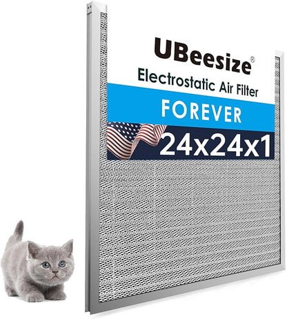 UBeesize 24x24x1 Reusable Electrostatic Air Filter HVAC AC Furnace Filter by UBeesize
