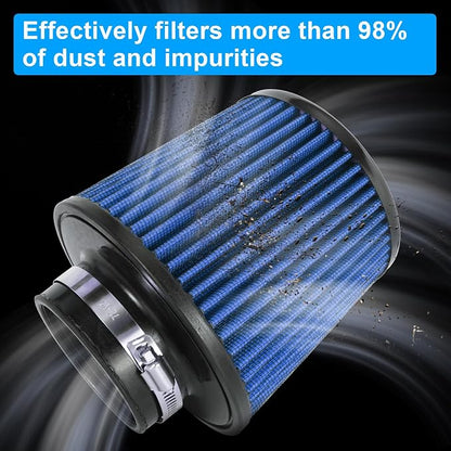 Cold Air Intake Filter High Performance Washable Filter Clamp-On Replacement - Image 3