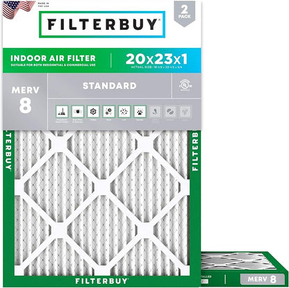 Filterbuy 20x23x1 Air Filter MERV 8 Essential Dust & Allergy Defense, by Filterbuy